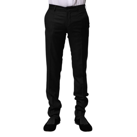 Dolce & Gabbana Black Wool Skinny Men Dress Pants